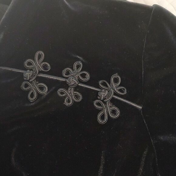 Vintage K C Spencer Mandarin Collar Velvet Maxi Dress Size 12 - Picture 11 of 11